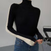 Chic bicolour knitted women's long-sleeved top | Sophie