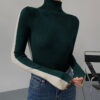 Chic bicolour knitted women's long-sleeved top | Sophie