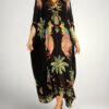 Sahara | Drop Shoulder Sleeve Coconut Tree Printed Dress