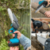 Nzmarket 6-Inch Cordless Mini Chainsaw with 2 Bonus Batteries – Lightweight One-Hand Pruning Saw