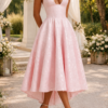 Halquine | Halter Neck Jacquard Elegant Occasion Midi Dress