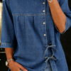 Denim Blouse Women Loose Fit Vintage Style Shirt