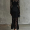 Julia | Black Lace Maxi Dress