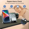 3-In-1 Quick Charging Station - Premium Wireless Fast Charging Docking Station With Alarm Clock