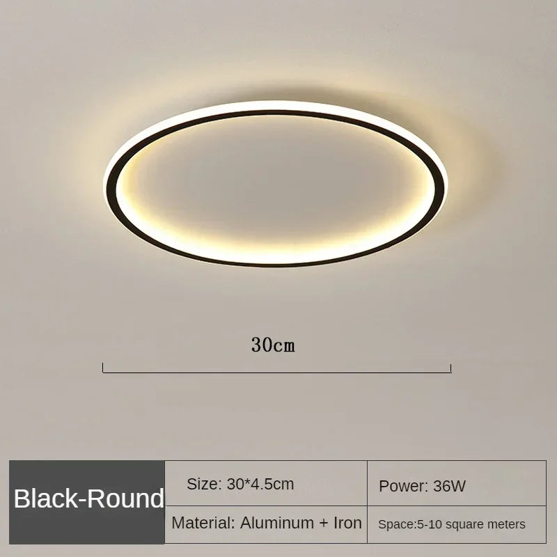 Nzmarket Nordica Scandinavian Round Ceiling Light – Warm LED, Multiple Sizes