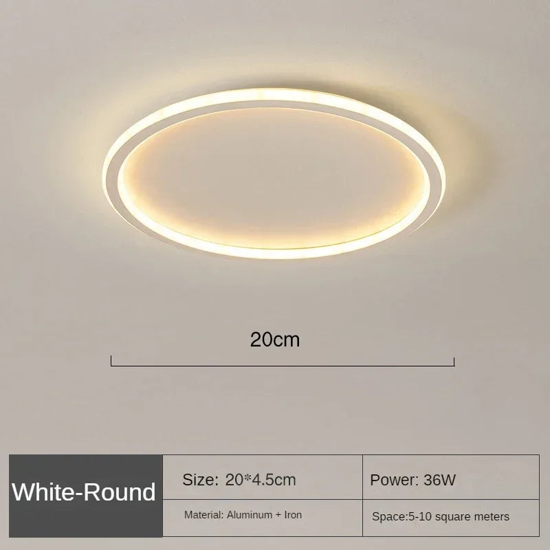 Nzmarket Nordica Scandinavian Round Ceiling Light – Warm LED, Multiple Sizes