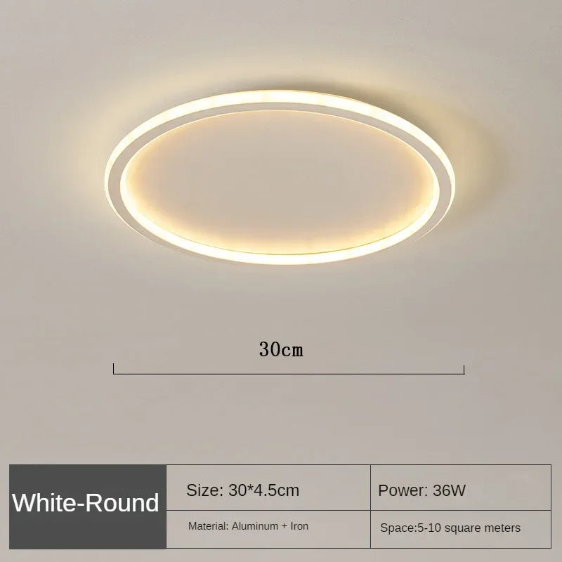 Nzmarket Nordica Scandinavian Round Ceiling Light – Warm LED, Multiple Sizes