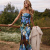 Natalie | Retro Colored Maxi Dress
