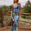 Natalie | Retro Colored Maxi Dress