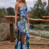 Natalie | Retro Colored Maxi Dress
