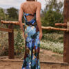 Natalie | Retro Colored Maxi Dress