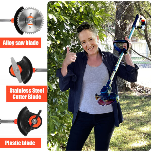 Nzmarket 3-in-1 Cordless Lawn Trimmer & Mower – Lightweight Weed Cutter