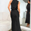 Nzmarket Valerie Long Satin Halter Neck Dress – Elegant Formal Evening Wear