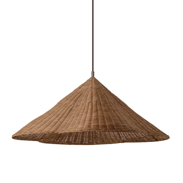 Nzmarket Rustic Rattan Woven Pendant Ceiling Lamp – Natural Bohemian Style