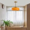 Nzmarket Vintage Round Frosted Glass Ceiling Light Fixture – Brass & Chrome