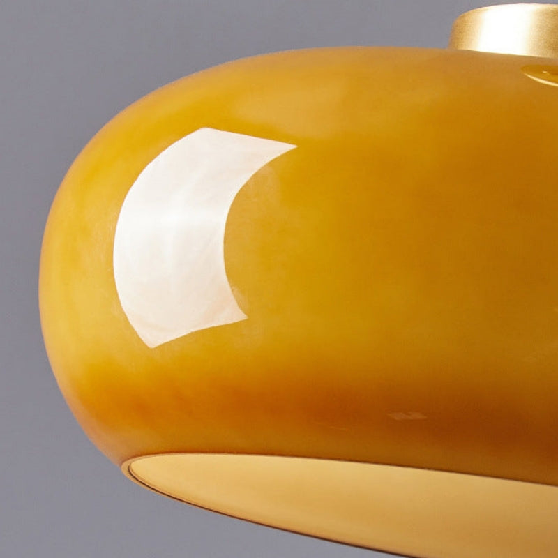 Nzmarket Vintage Round Frosted Glass Ceiling Light Fixture – Brass & Chrome