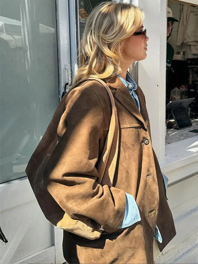 Nzmarket Layla Classic Brown Suede Jacket – Womens Timeless Style, Sizes S to L