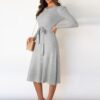 Pasbie - Elegant Knitted Midi Dress for a Chic Appearance
