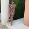 Loren | Vibrant Midi Dress with Puff Sleeves