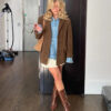 Nzmarket Layla Classic Brown Suede Jacket – Womens Timeless Style, Sizes S to L