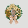 Nzmarket Nativity Scene LED Christmas Wreath – Red & Gold, 2 Sizes