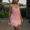Audrey - Feathered Sequin Mini Dress