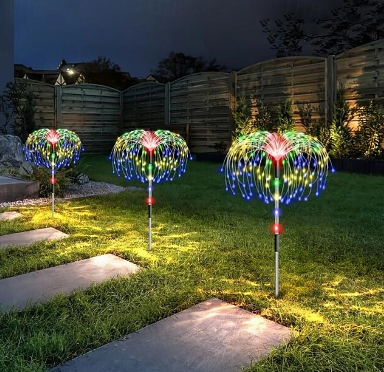 Nzmarket Solar Firework Burst Garden Lights – Warm White & Multicolour