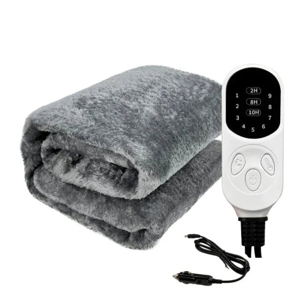 Nzmarket 12V Heated Car Travel Blanket – Timer & Temperature Control
