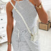 Chloe Striped Halter Neck T-Shirt Dress