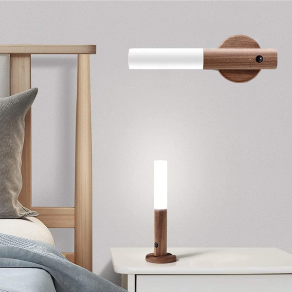 Nzmarket Wooden Motion Sensor LED Wall Light – Auto PIR On/Off
