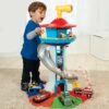 Nzmarket Lookout Tower Playset with Slide Car Ramp and Race Track Toy