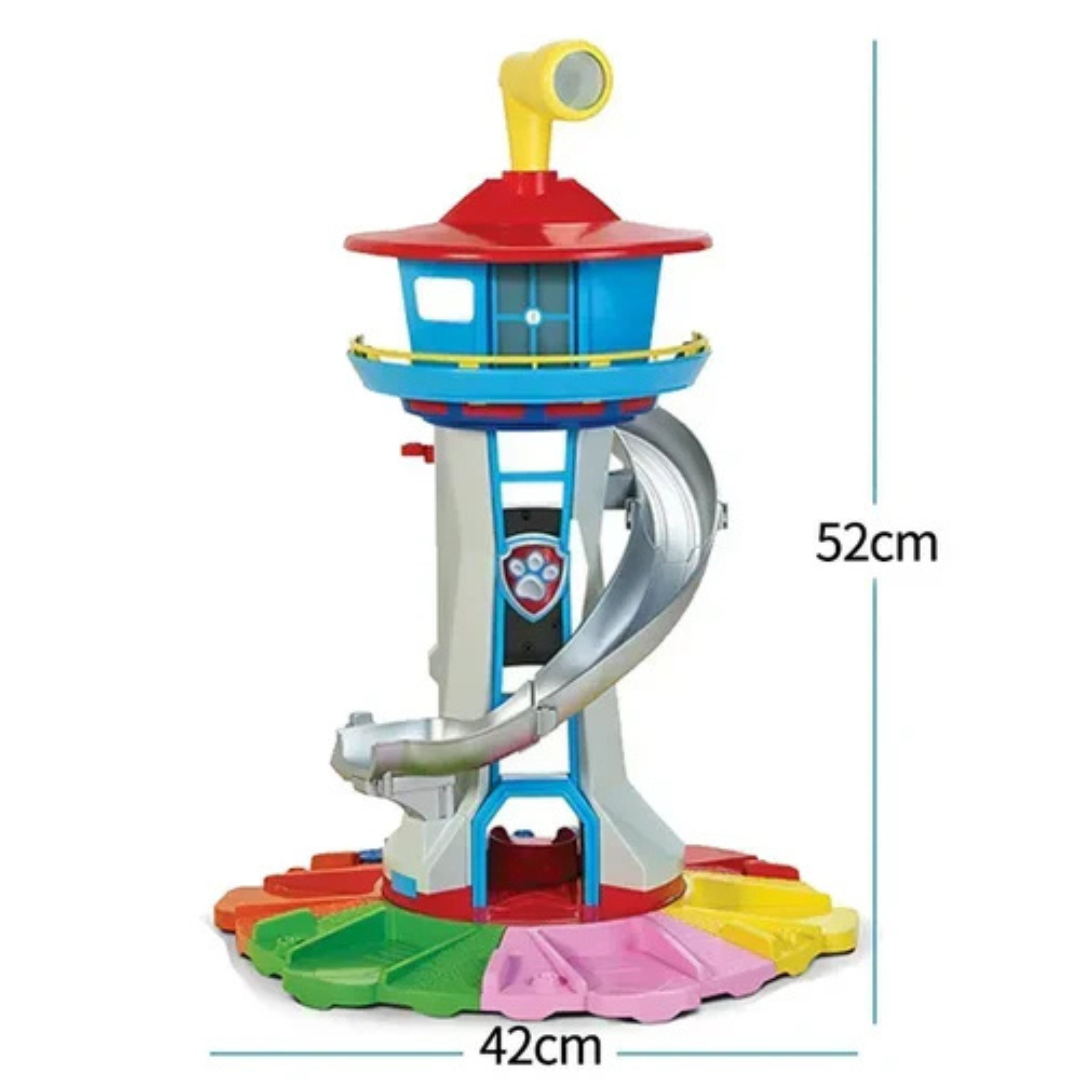 Nzmarket Lookout Tower Playset with Slide Car Ramp and Race Track Toy