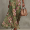 Haltova | Printed Halterneck Flowing Occasion Maxi Dress