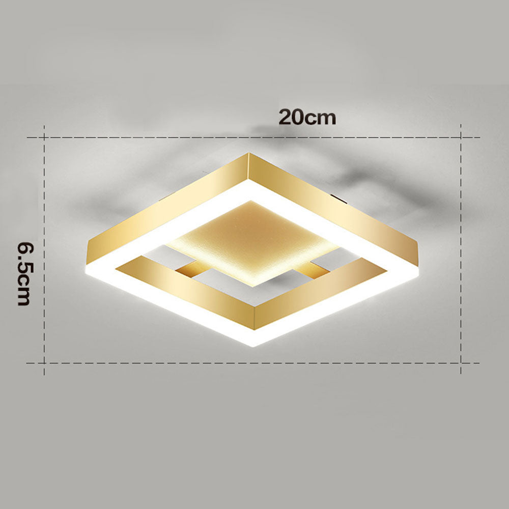 Nzmarket Gold LED Flush Mount Ceiling Light – Round & Square, Warm & 3-Colour