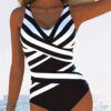 Chloé - Maillot Une Pièce Rayé Sexy Col V
