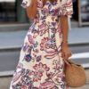 Joan | Floral Print Puff Sleeve Maxi Dress
