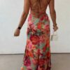 Fae | Floral Backless Satin Maxi Dress