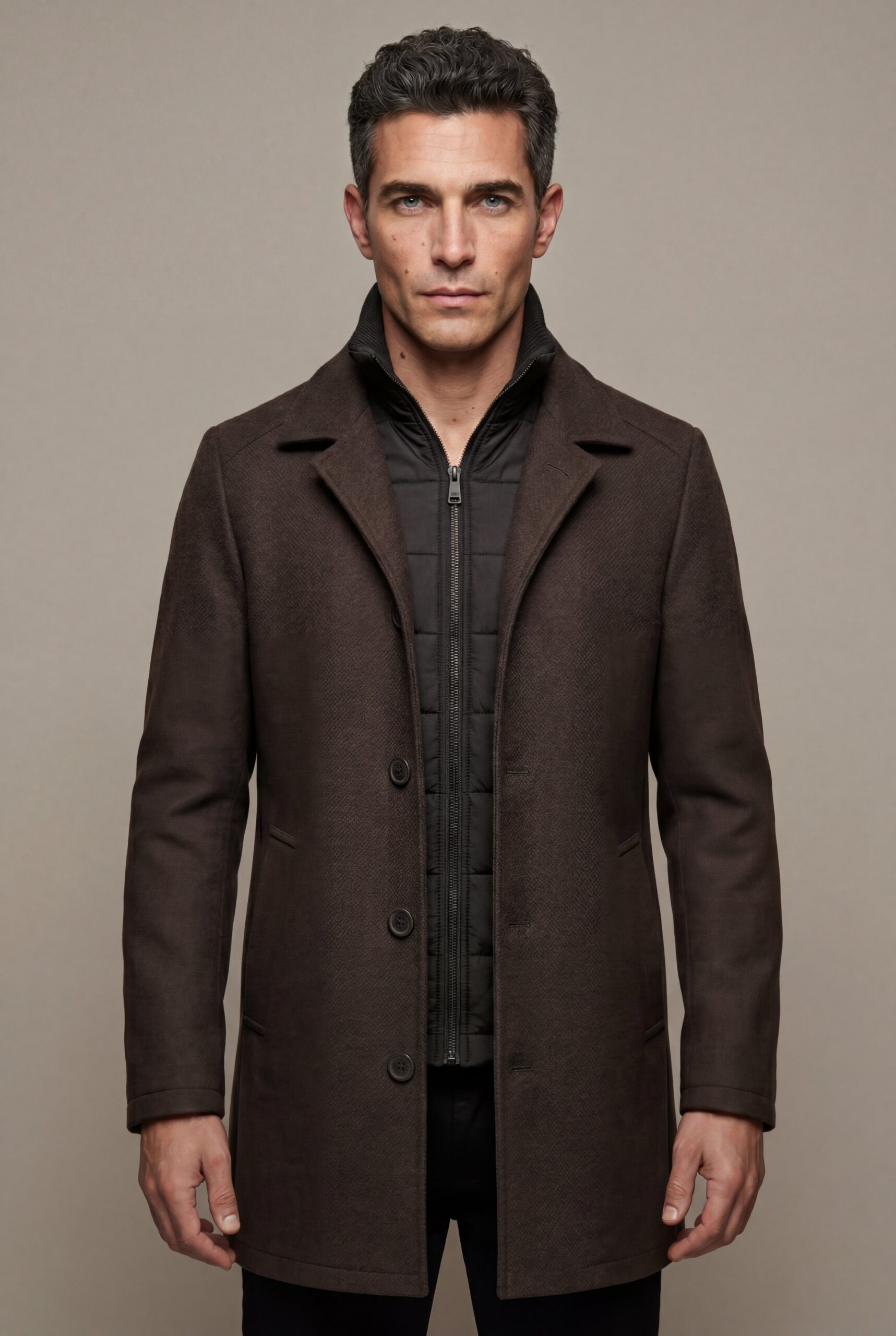 Soren | Men's Tailored Wool-Blend Notched Lapel Coat