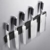Nzmarket Magnetic Wall-Mount Knife Holder Strip – No-Drill, Wood Finish