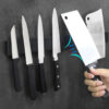 Nzmarket Magnetic Wall-Mount Knife Holder Strip – No-Drill, Wood Finish