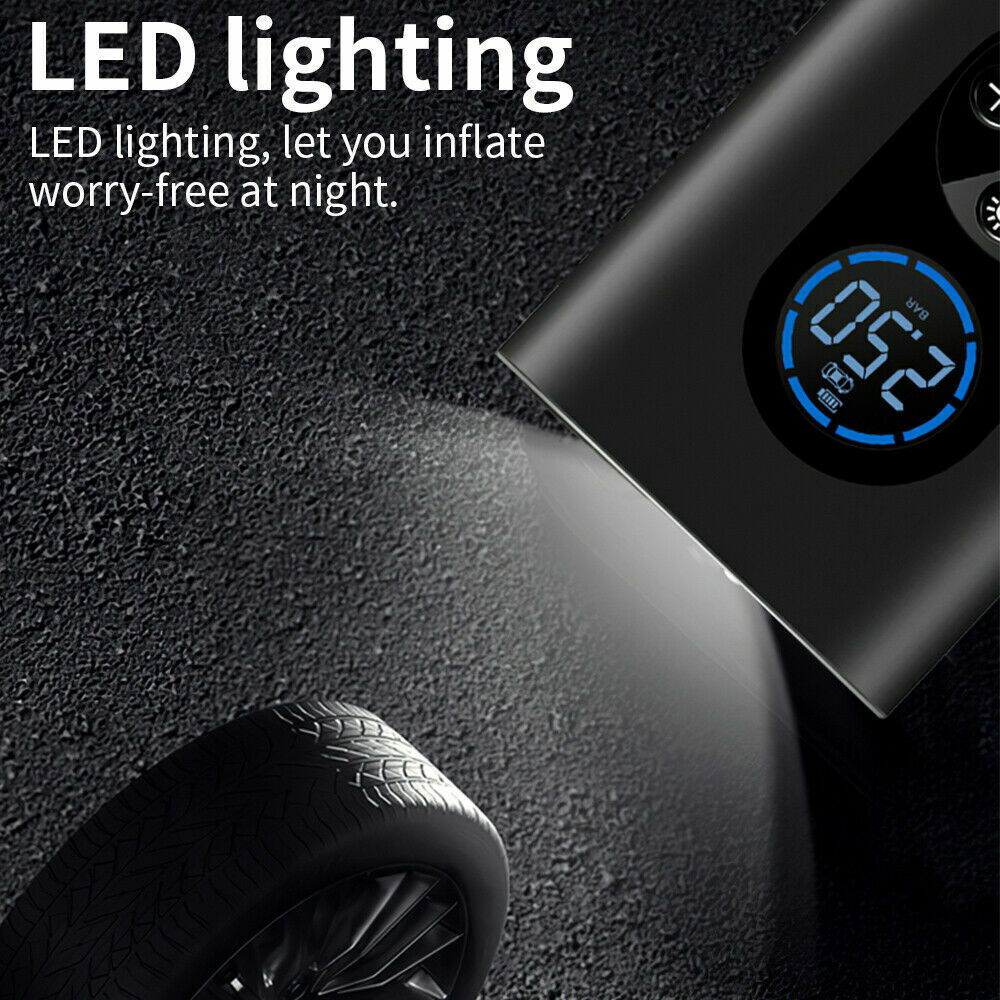 Nzmarket Portable Electric Tyre Inflator – Auto-Stop Digital Pressure Gauge