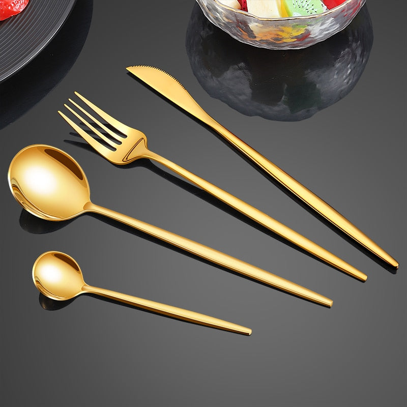 Nzmarket Premium Stainless Steel Dinnerware Set – Steak Knife, Fork, Spoons & Flatware