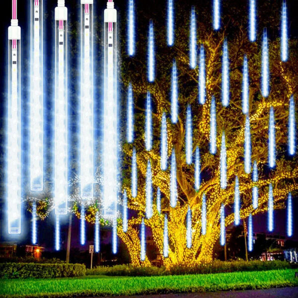 Nzmarket LED Meteor Falling Rain Garden Lights – 8-Tube Outdoor Set