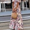 Joan | Floral Print Puff Sleeve Maxi Dress