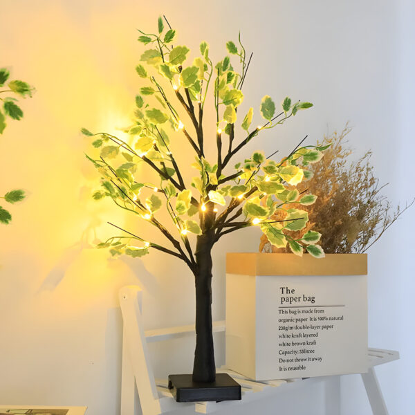Nzmarket LED Green Leaf Light Tree – Warm Glow Festive Centrepiece