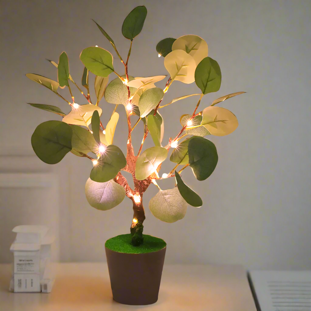 Nzmarket LED Faux Leaf Christmas Table Lamp – Warm Botanical Festive Display