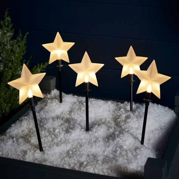 Nzmarket Solar Star Christmas Pathway Stake Lights – Auto On/Off, No Wiring