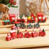 Nzmarket Wooden Christmas Train Decoration Set – Classic Festive Centrepiece