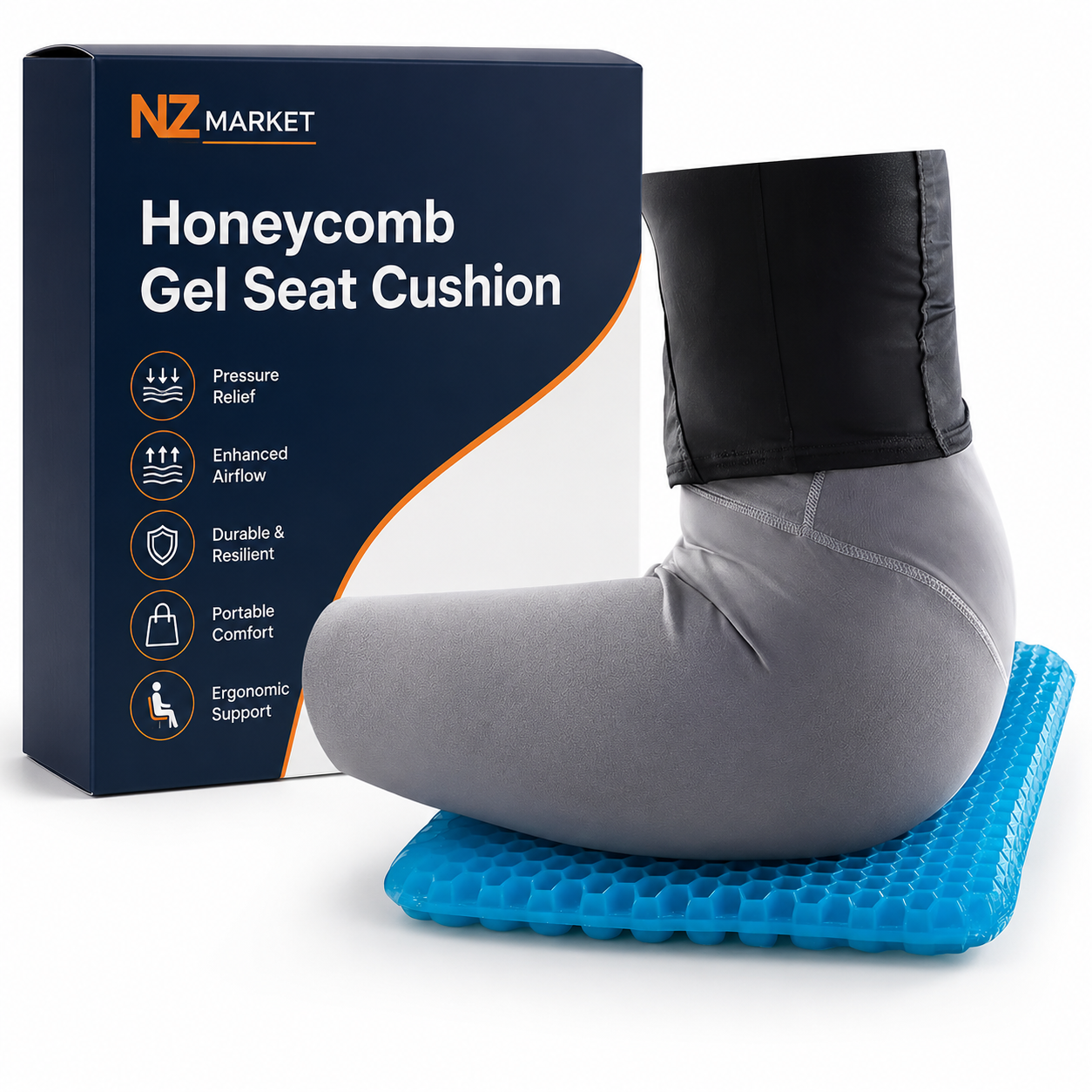 Honeycomb Gel Seat Cushion – Super Comfortable