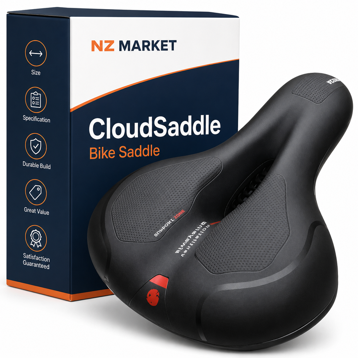 CloudSaddle Bike Saddle - Shock Absorbing, Super-Comfortable